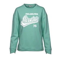 Women's Levelwear Mint Philadelphia 76ers Fiona Sweep Pullover Sweatshirt