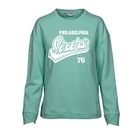 Women's Levelwear Mint Philadelphia 76ers Fiona Sweep Pullover Sweatshirt