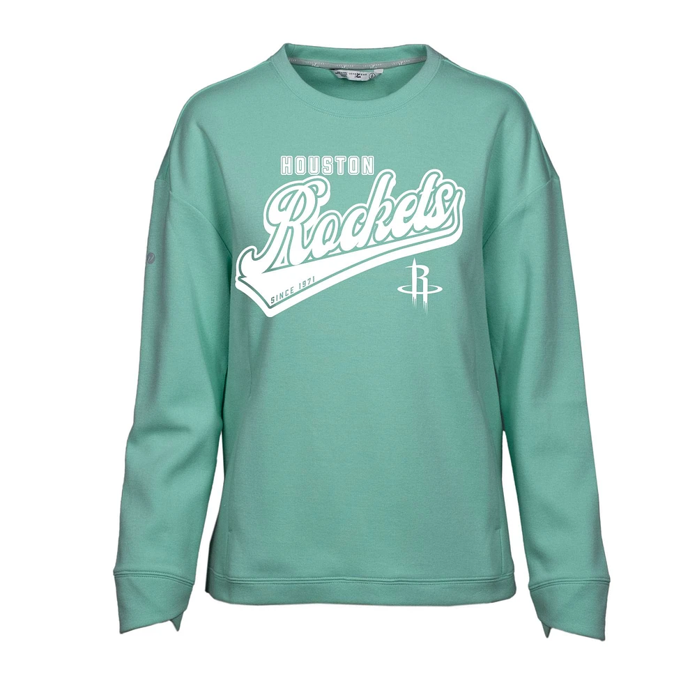 Women's Levelwear Mint Houston Rockets Fiona Sweep Pullover Sweatshirt