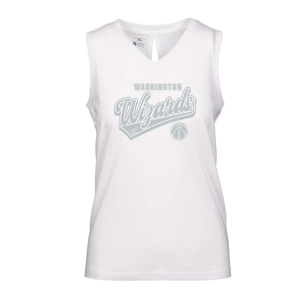 Women's Levelwear White Washington Wizards Paisley Sweep V-Neck Tank Top