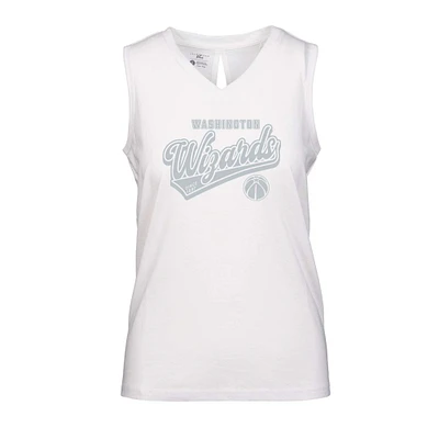Women's Levelwear White Washington Wizards Paisley Sweep V-Neck Tank Top