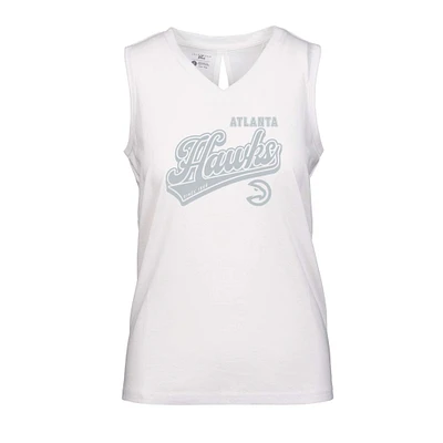 Women's Levelwear White Atlanta Hawks Paisley Sweep V-Neck Tank Top