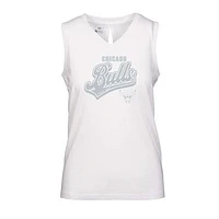 Women's Levelwear White Chicago Bulls Paisley Sweep V-Neck Tank Top