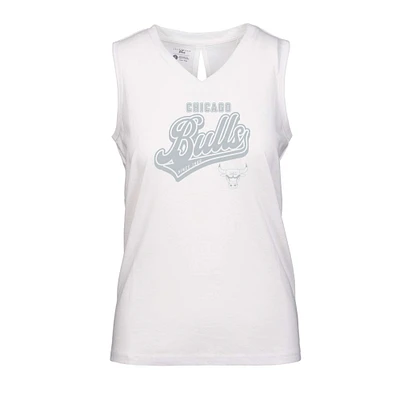 Women's Levelwear White Chicago Bulls Paisley Sweep V-Neck Tank Top