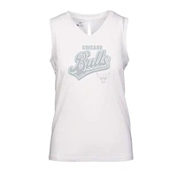 Women's Levelwear White Chicago Bulls Paisley Sweep V-Neck Tank Top