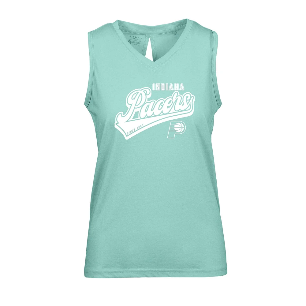 Women's Levelwear Mint Indiana Pacers Paisley Sweep V-Neck Tank Top