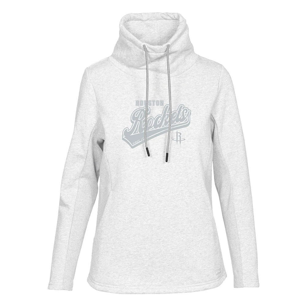Women's Levelwear Cream Houston Rockets Loop Sweep Pullover Sweatshirt