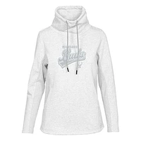 Women's Levelwear Cream Milwaukee Bucks Loop Sweep Pullover Sweatshirt