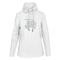 Women's Levelwear Cream Brooklyn Nets Loop Sweep Pullover Sweatshirt