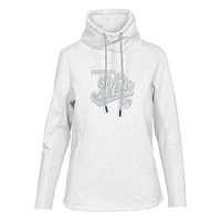 Women's Levelwear Cream Brooklyn Nets Loop Sweep Pullover Sweatshirt