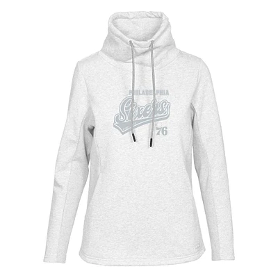 Women's Levelwear Cream Philadelphia 76ers Loop Sweep Pullover Sweatshirt