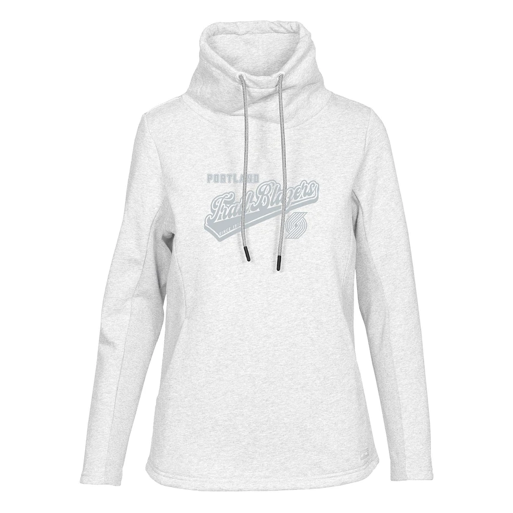 Women's Levelwear Cream Portland Trail Blazers Loop Sweep Pullover Sweatshirt