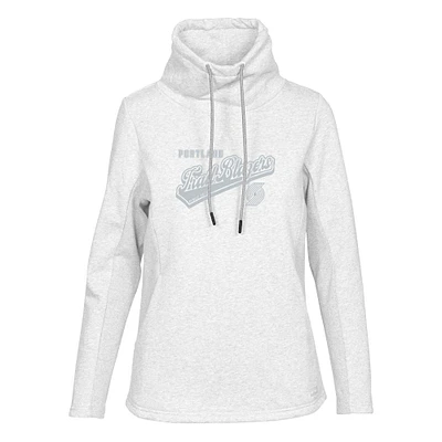 Women's Levelwear Cream Portland Trail Blazers Loop Sweep Pullover Sweatshirt