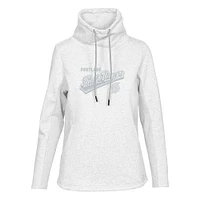 Women's Levelwear Cream Portland Trail Blazers Loop Sweep Pullover Sweatshirt
