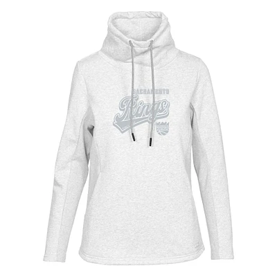 Women's Levelwear Cream Sacramento Kings Loop Sweep Pullover Sweatshirt