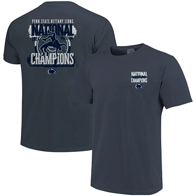 Men's  Denim Penn State Nittany Lions 2024 NCAA Wrestling National Champions Comfort Colors T-Shirt