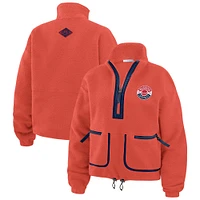 Women's WEAR by Erin Andrews  Red Washington Capitals Polar Fleece Half-Zip Jacket