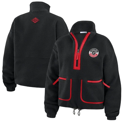 Women's WEAR by Erin Andrews  Black Carolina Hurricanes Polar Fleece Half-Zip Jacket