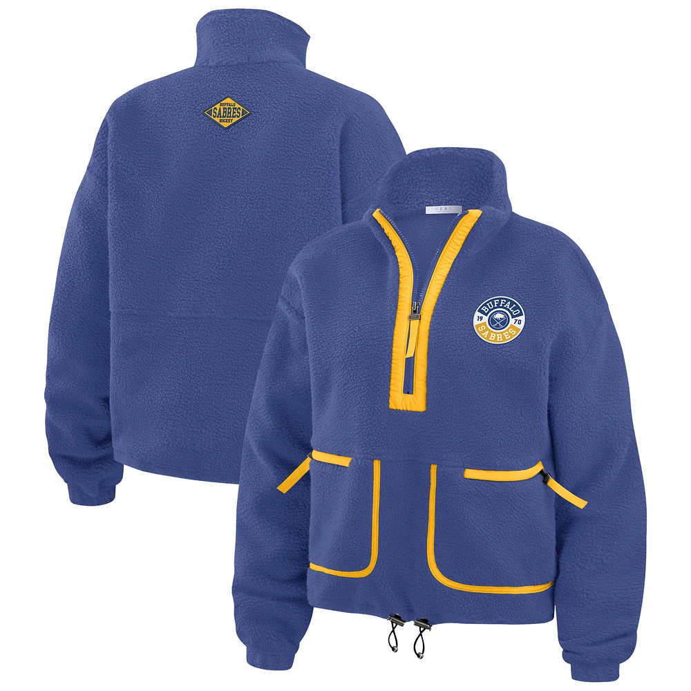 Women's WEAR by Erin Andrews  Royal Buffalo Sabres Polar Fleece Half-Zip Jacket