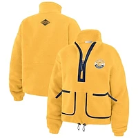 Women's WEAR by Erin Andrews  Gold Nashville Predators Polar Fleece Half-Zip Jacket