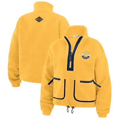 Women's WEAR by Erin Andrews  Gold Nashville Predators Polar Fleece Half-Zip Jacket