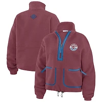 Women's WEAR by Erin Andrews  Burgundy Colorado Avalanche Polar Fleece Half-Zip Jacket