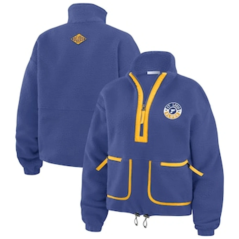 Women's WEAR by Erin Andrews  Blue St. Louis Blues Polar Fleece Half-Zip Jacket