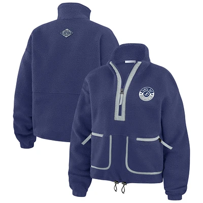 Women's WEAR by Erin Andrews  Blue Tampa Bay Lightning Polar Fleece Half-Zip Jacket