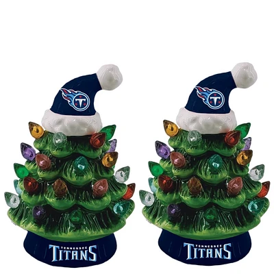 Tennessee Titans 2-Pack 4" Ceramic LED Christmas Tree Set
