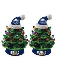 Buffalo Sabres 2-Pack 4" Ceramic LED Christmas Tree Set