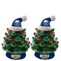 Buffalo Sabres 2-Pack 4" Ceramic LED Christmas Tree Set