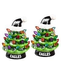 Philadelphia Eagles 2-Pack 4" Ceramic LED Christmas Tree Set
