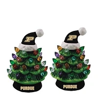 Purdue Boilermakers 2-Pack 4" Ceramic LED Christmas Tree Set