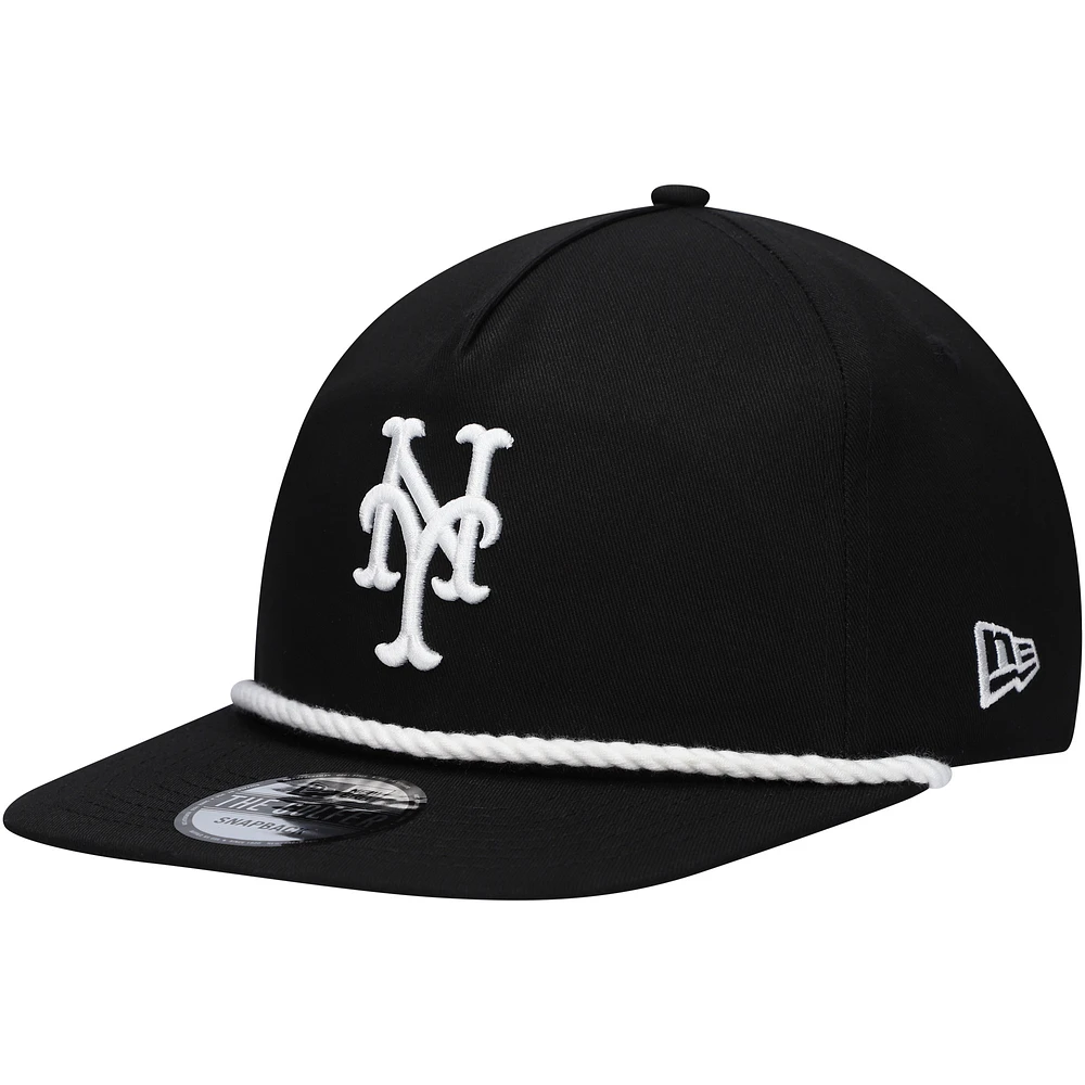 Men's New Era Black New York Mets Golfer Snapback Hat