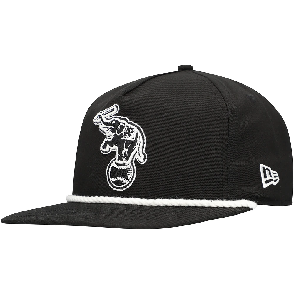 Men's New Era Black Athletics Golfer Snapback Hat