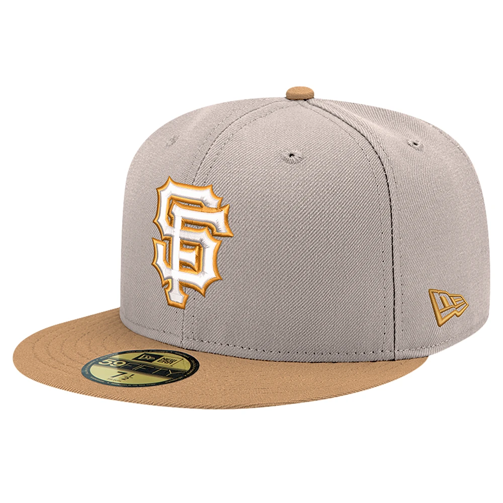 Men's New Era Khaki San Francisco Giants Stone Panama 59FIFTY Fitted Hat