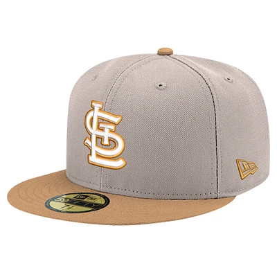 Men's New Era Khaki St. Louis Cardinals Stone Panama 59FIFTY Fitted Hat