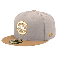 Men's New Era Khaki Chicago Cubs Stone Panama 59FIFTY Fitted Hat