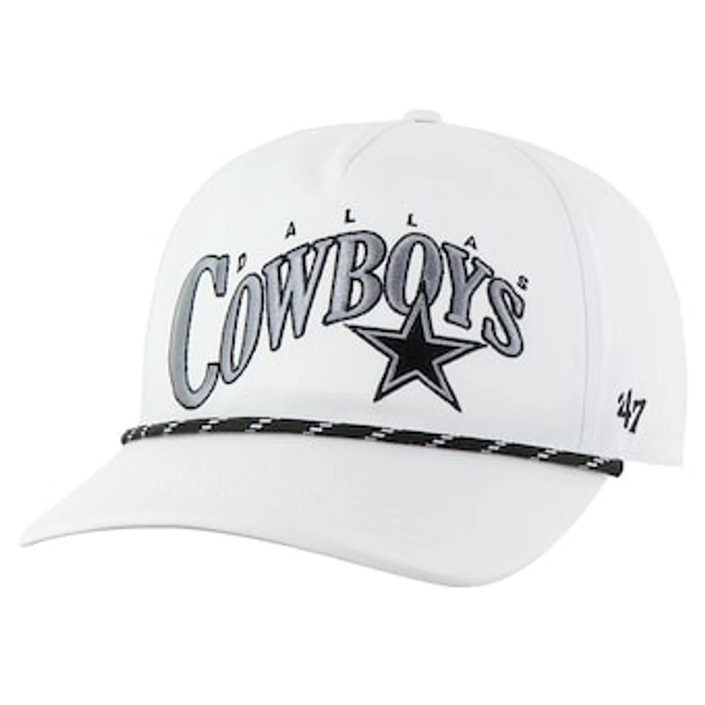 Men's '47 White Dallas Cowboys Wave Speckle Hitch Rope Adjustable Hat