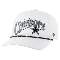 Men's '47 White Dallas Cowboys Wave Speckle Hitch Rope Adjustable Hat