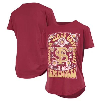 Women's Pressbox  Garnet Florida State Seminoles Irvine Floral Team Color T-Shirt