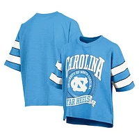 Women's Pressbox Carolina Blue North Tar Heels Emily Sleeve Stripe Slub T-Shirt