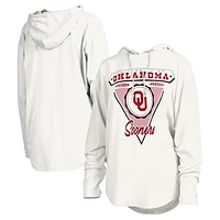 Women's Pressbox White Oklahoma Sooners San Bruno Hoodie Long Sleeve T-Shirt