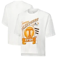 Women's Pressbox White Tennessee Volunteers Rock & Roll Slub T-Shirt