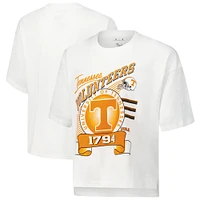 Women's Pressbox White Tennessee Volunteers Rock & Roll Slub T-Shirt