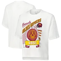 Women's Pressbox White Minnesota Golden Gophers Rock & Roll Slub T-Shirt