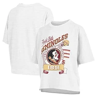 Women's Pressbox White Florida State Seminoles Rock & Roll Slub T-Shirt