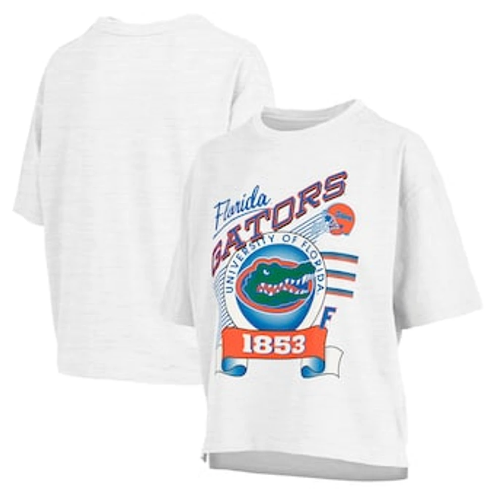 Women's Pressbox White Florida Gators Rock & Roll Slub T-Shirt