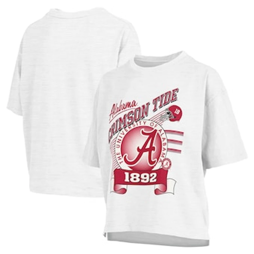 Women's Pressbox White Alabama Crimson Tide Rock & Roll Slub T-Shirt