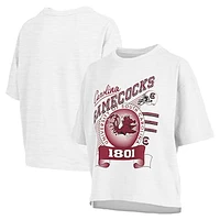 Women's Pressbox White South Carolina Gamecocks Rock & Roll Slub T-Shirt